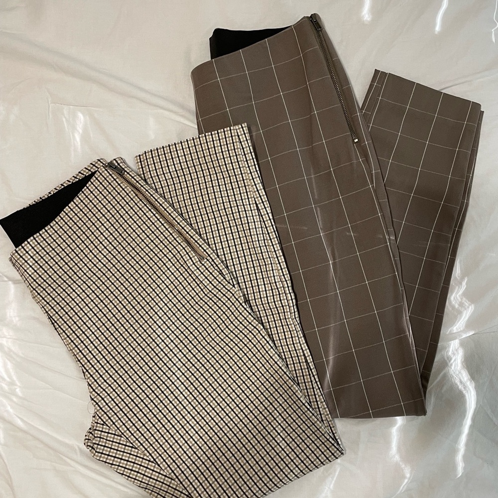 (2) Stylish Plaid and Checkered Pants Set